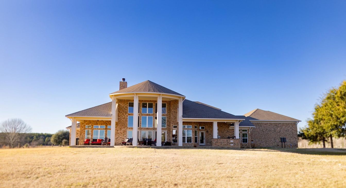Attached, Backyard, Exterior, Facade, Brick Facade, French Provincial