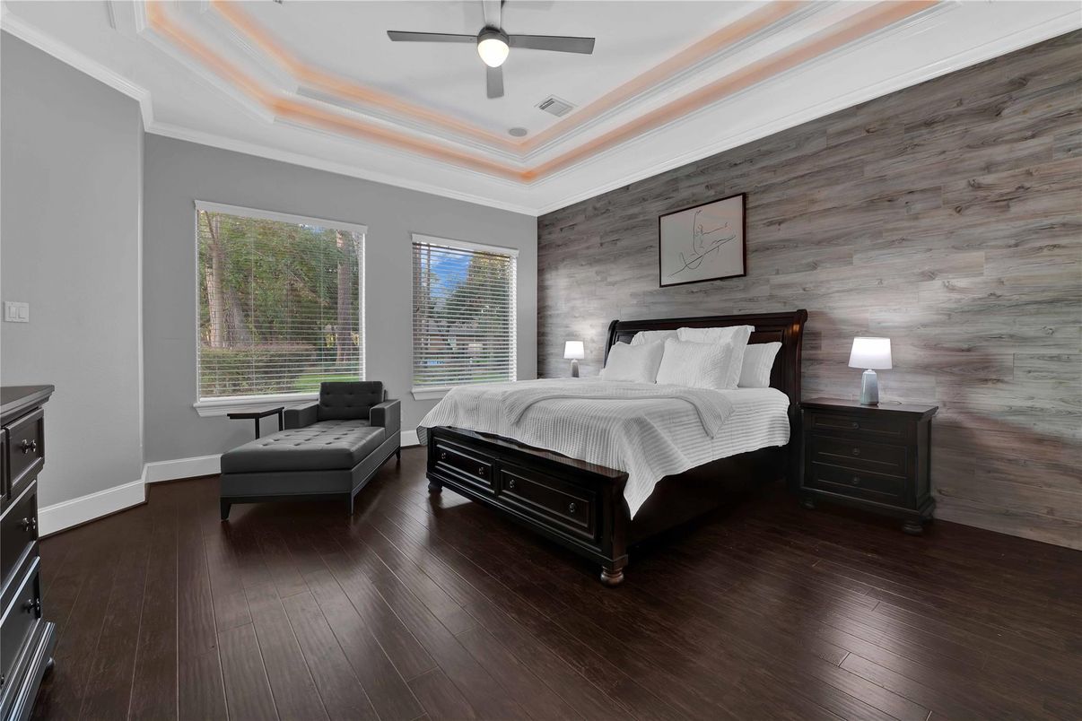 Bedroom, Interior, Wood Texture Flooring, Wooden Walls