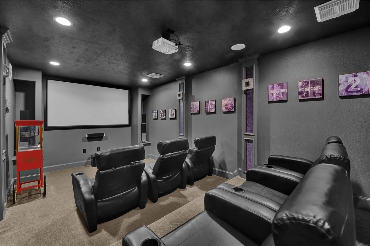 Home Theatre Room, Interior, Projection Screen, Recessed Lighting, Theatre Room