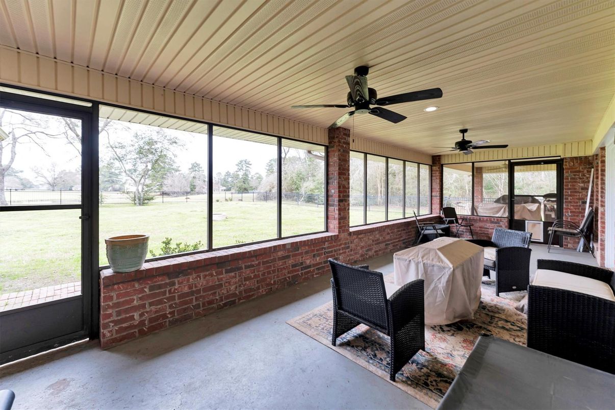 Interior, Recessed Lighting, Stone Walls, Sun Room
