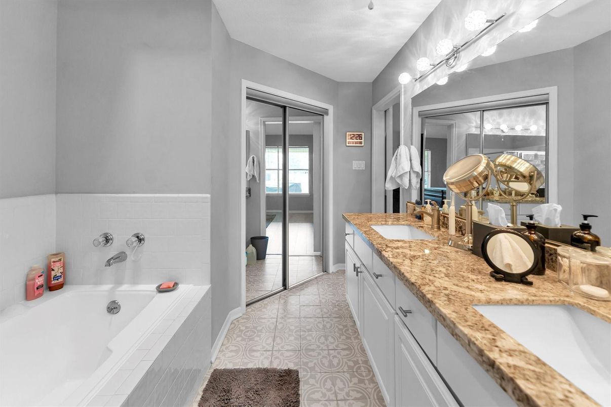 Bathroom, Dual Sink Vanities, Glass Shower, Interior