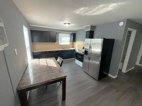 Interior, Kitchen, Stainless Steel Appliances, Wood Texture Flooring