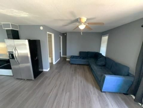 Interior, Kitchen, Living room, Stainless Steel Appliances, Wood Texture Flooring