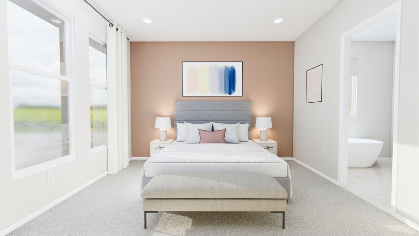 Bedroom, Interior, Recessed Lighting