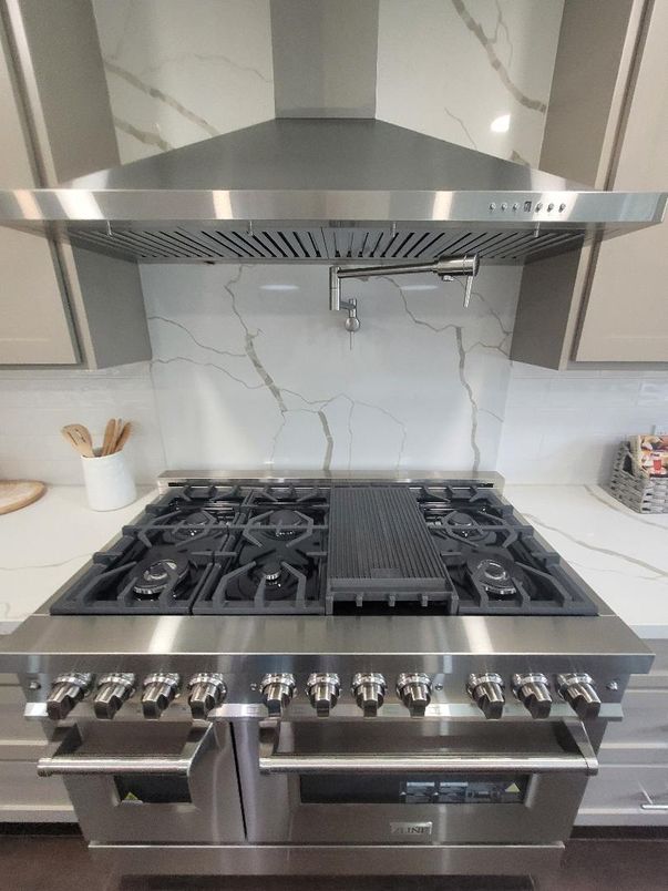 Interior, Kitchen, Marble Walls, Stainless Steel Appliances
