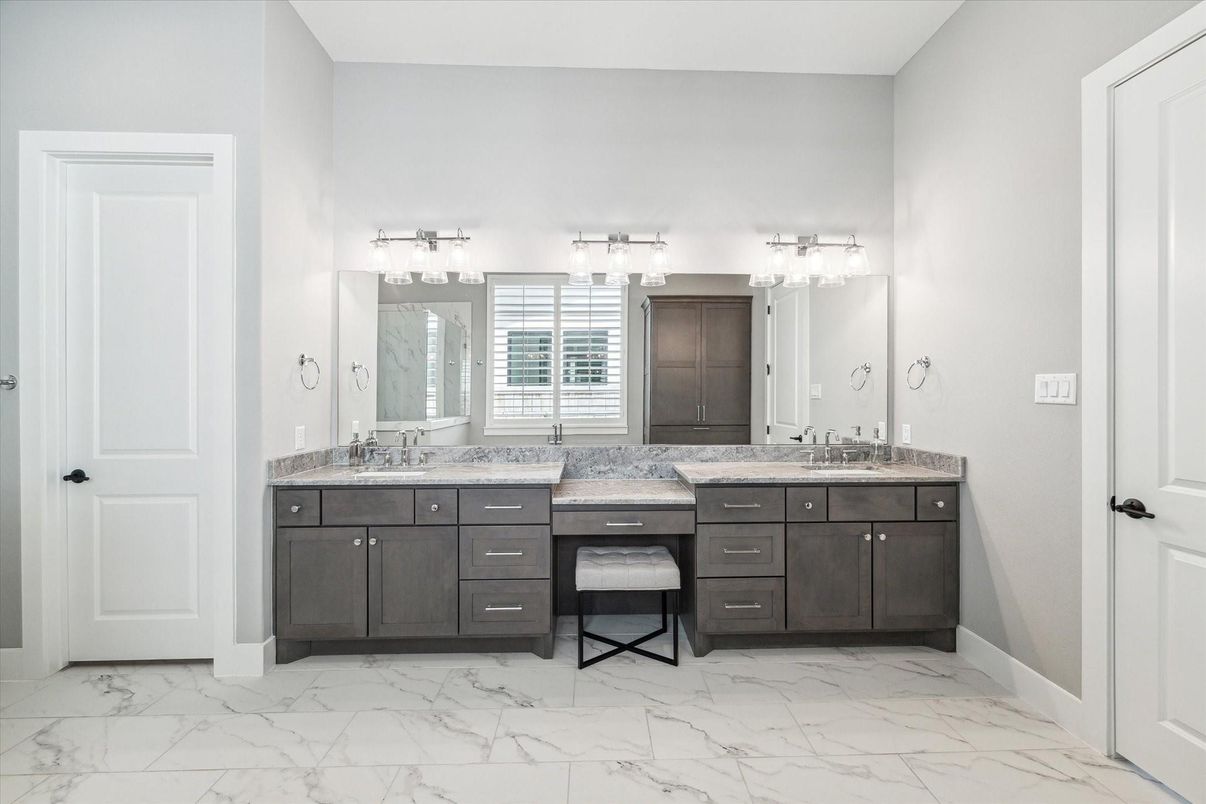 Bathroom, Dual Sink Vanities, Interior, Marble
