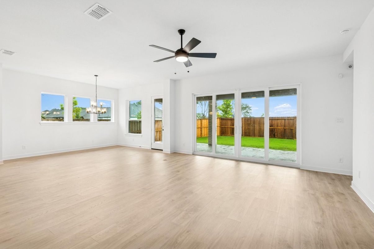 Chandelier, Empty room, Interior, Wood Texture Flooring