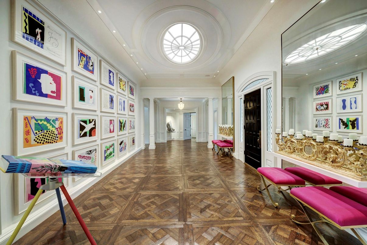 Glass Ceilings, Interior, Recessed Lighting, Wood Texture Flooring