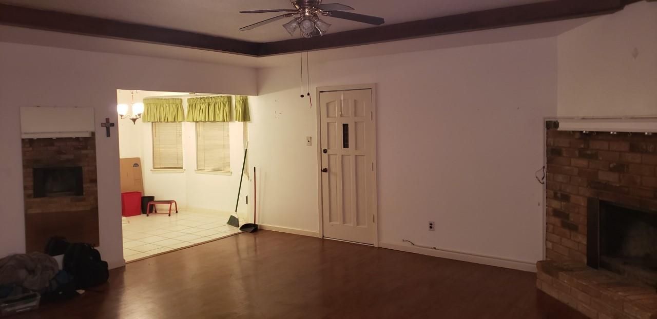 Empty room, Fireplace, Interior, Wood Texture Flooring