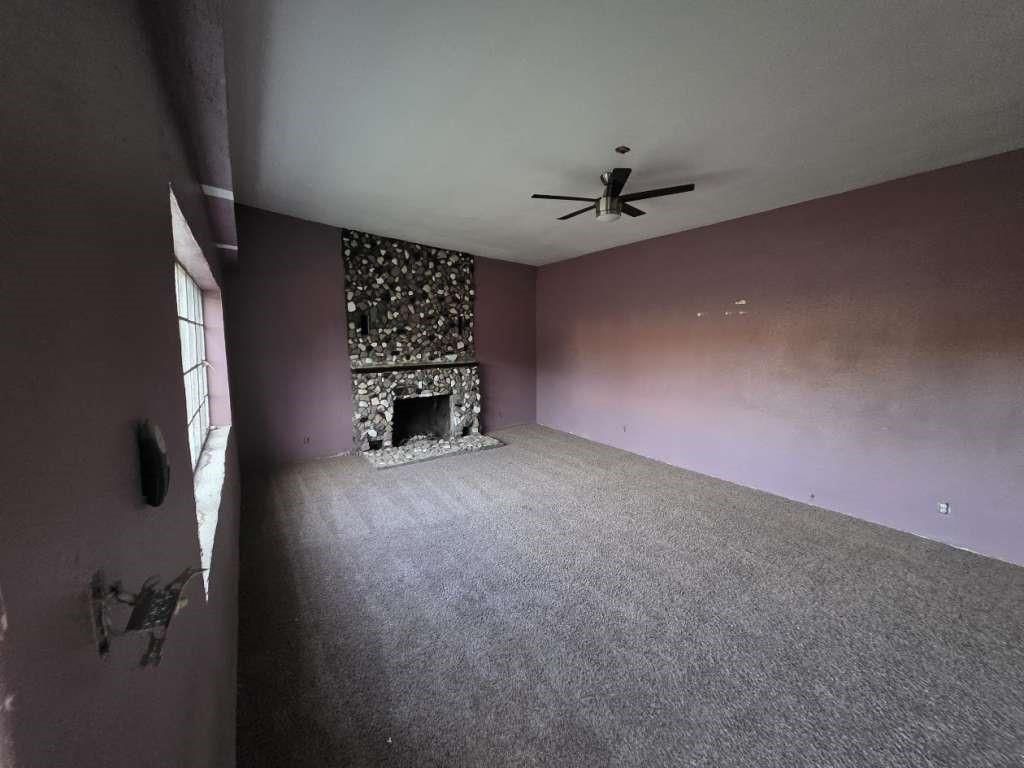 Empty room, Fireplace, Interior, Stone Walls