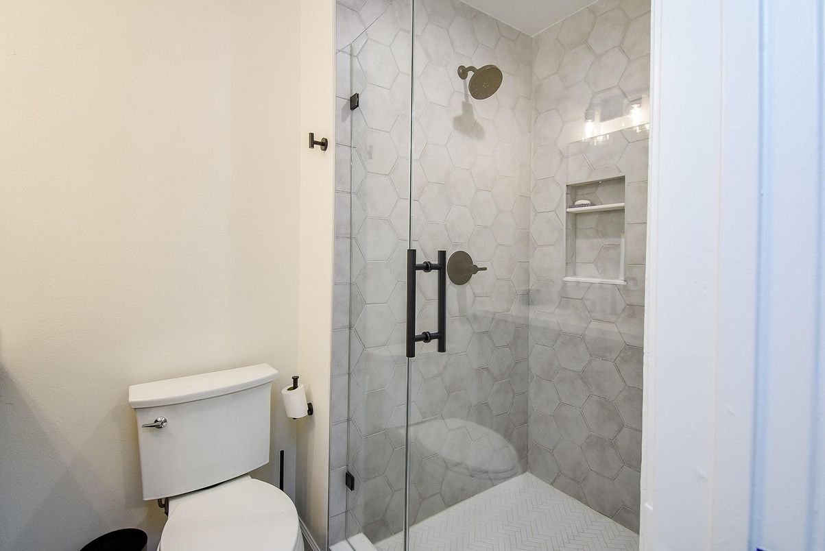 Bathroom, Glass Shower, Interior, Marble Walls