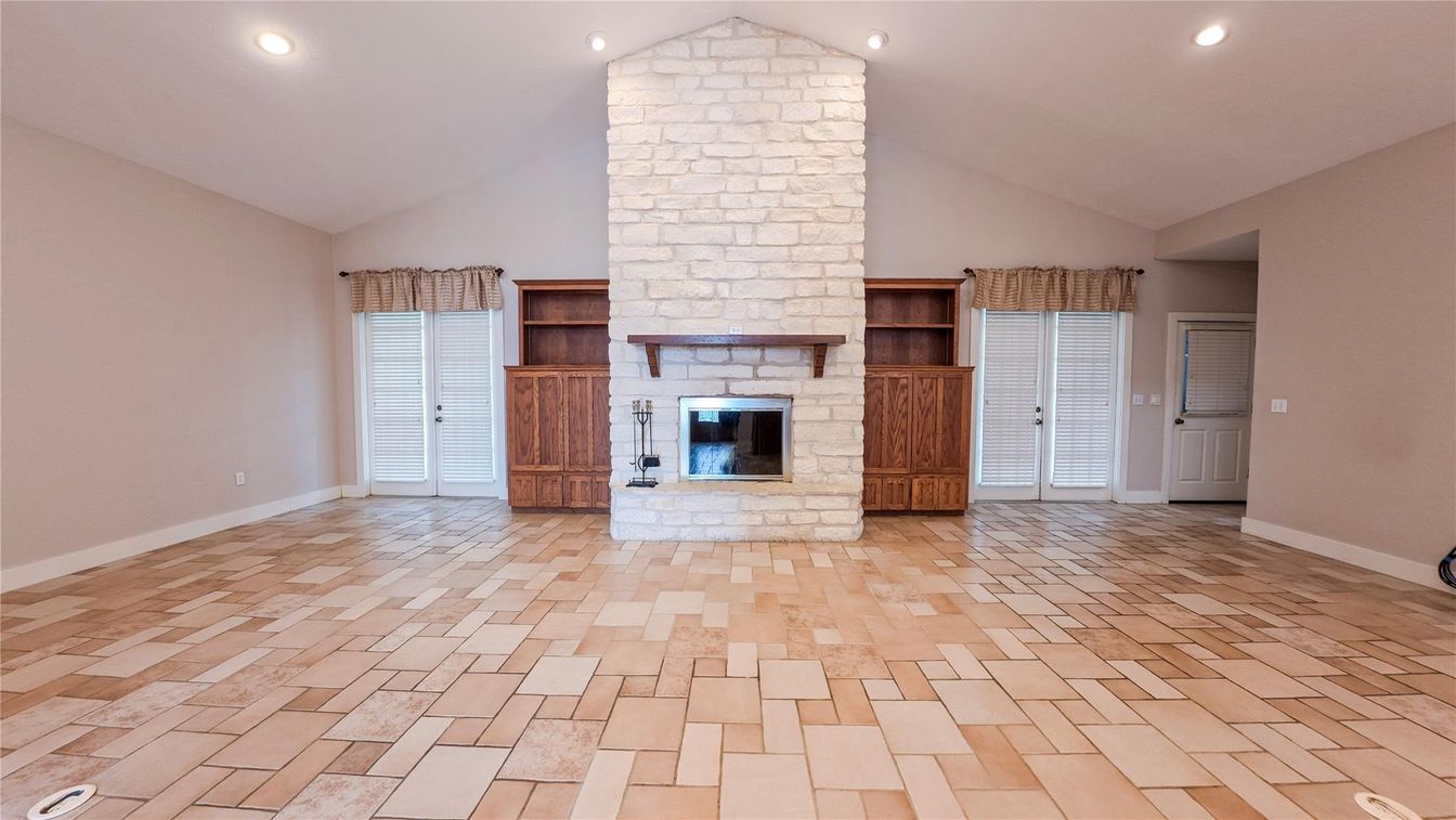 Empty room, Fireplace, Interior, Recessed Lighting