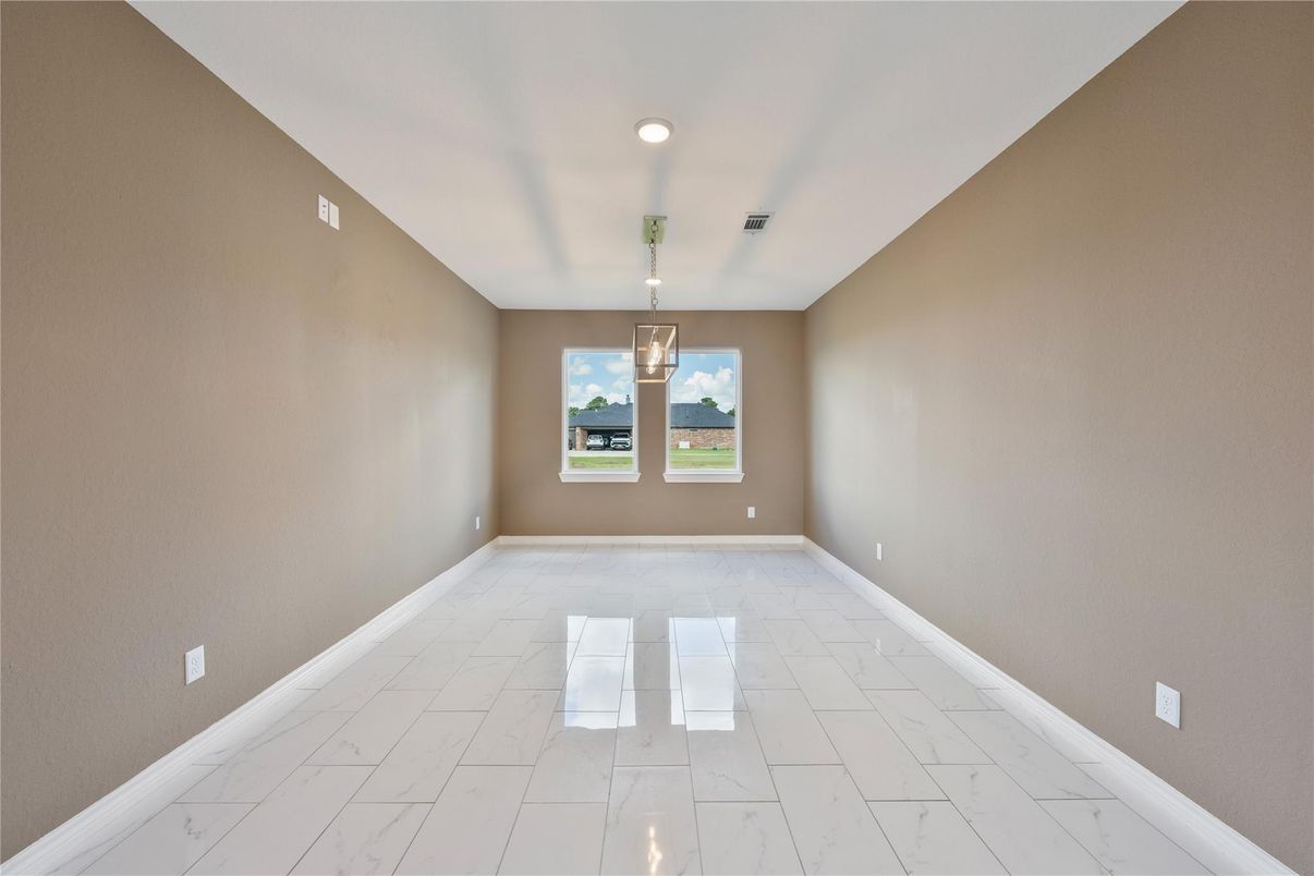 Empty room, Interior, Marble, Pendant Lights, Recessed Lighting