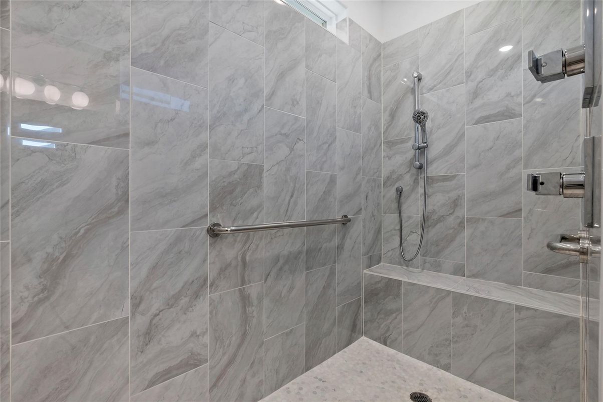 Bathroom, Glass Shower, Interior, Marble Walls