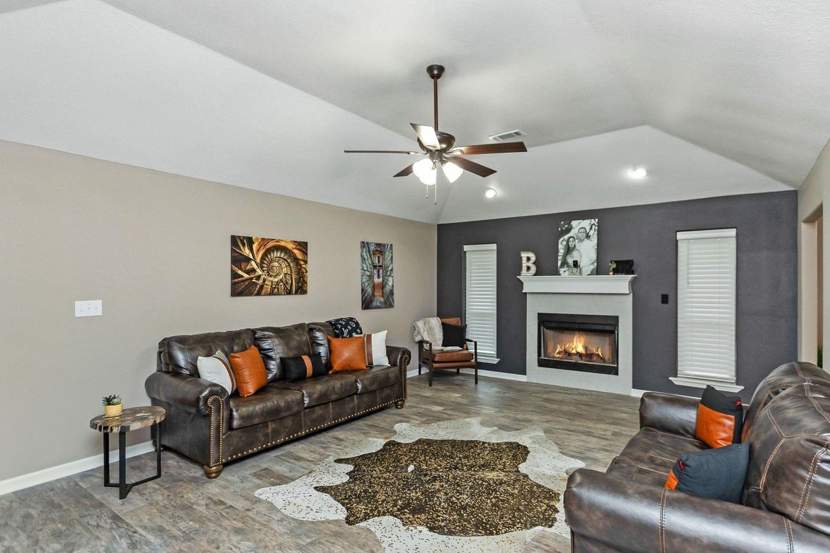 Fireplace, Interior, Living room, Recessed Lighting
