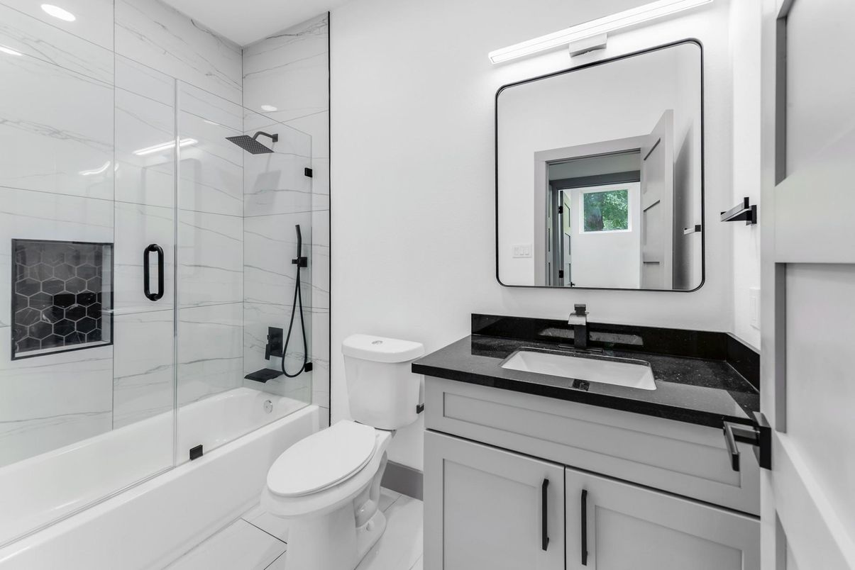 Bathroom, Glass Shower, Interior, Marble Walls