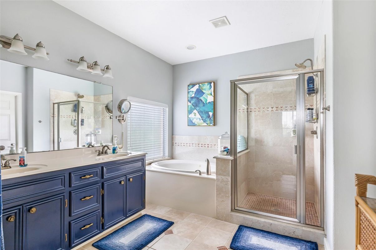 Bathroom, Dual Sink Vanities, Glass Shower, Interior