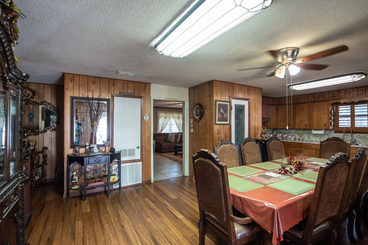 Dining room, Interior, Wood Texture Flooring, Wooden Walls