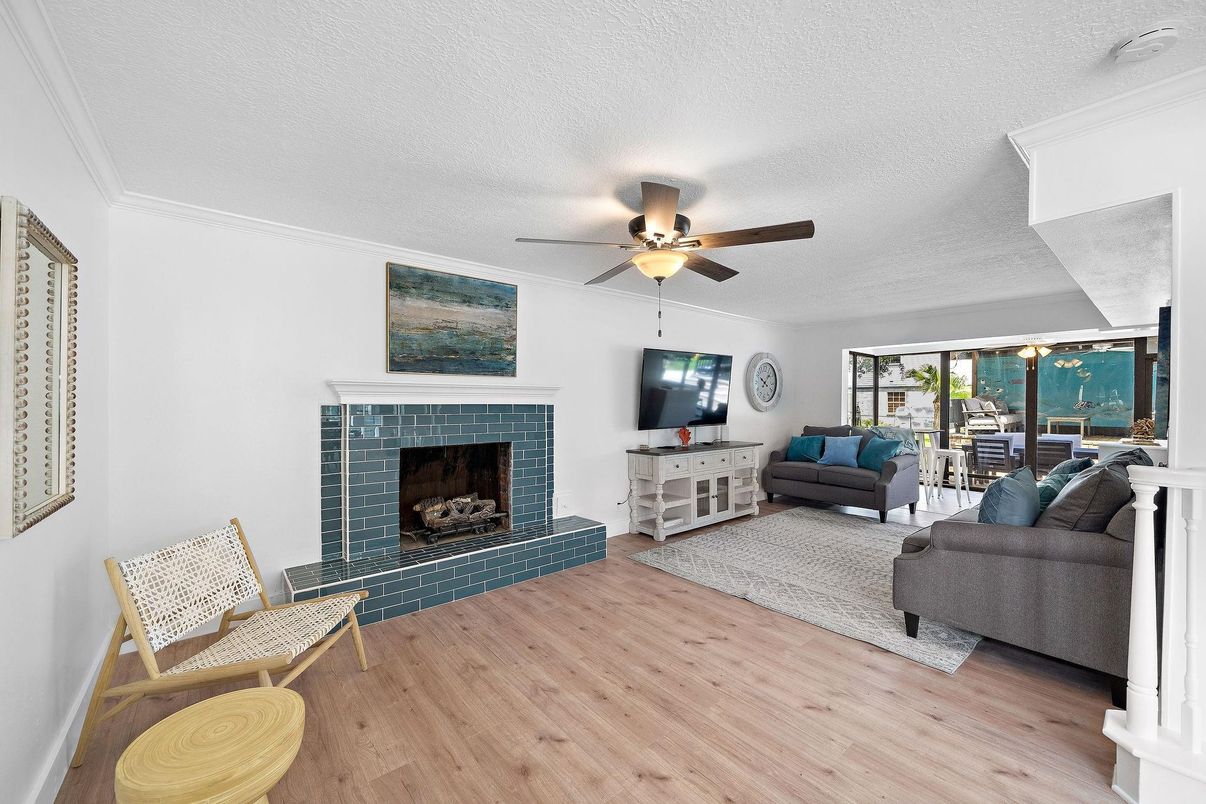 Fireplace, Interior, Living room, Wood Texture Flooring