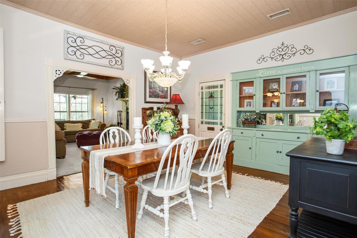 Chandelier, Dining room, Interior, Wood Texture Flooring