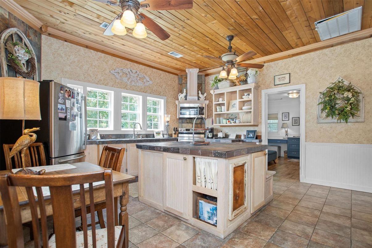 Dining room, Interior, Kitchen, Wooden Ceilings