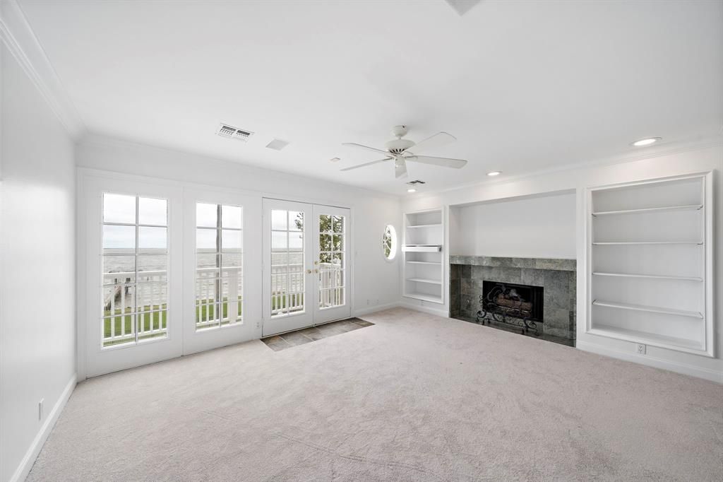 Empty room, Fireplace, Interior, Recessed Lighting