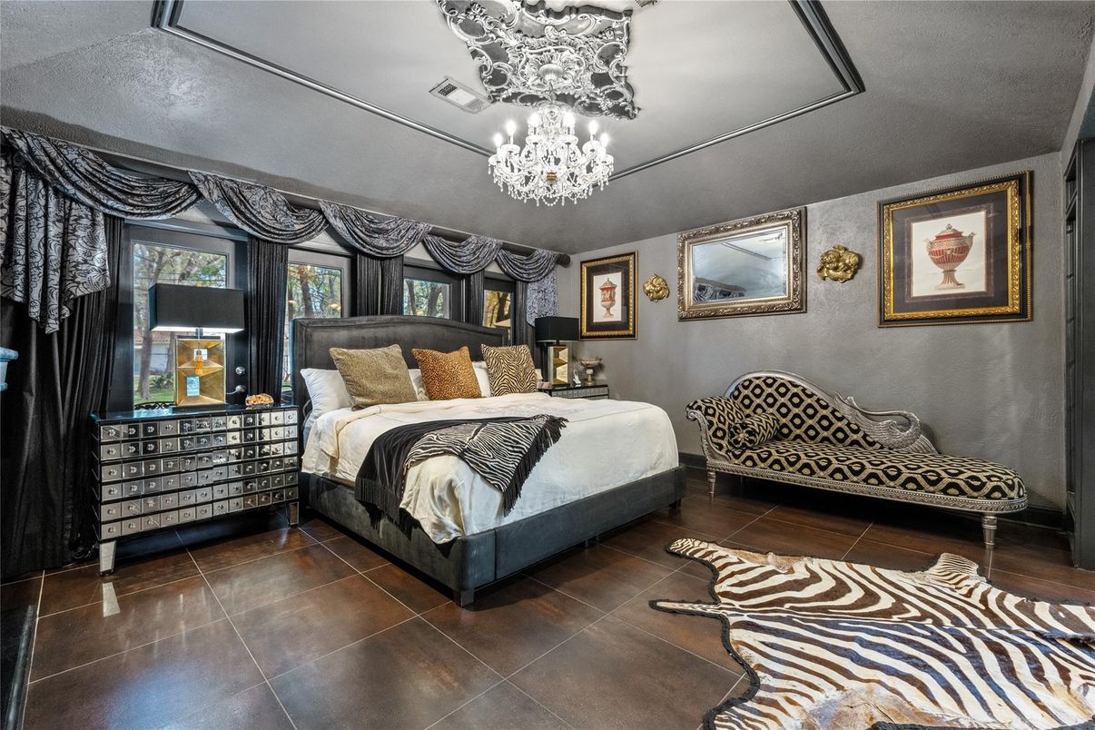 Bedroom, Chandelier, Interior