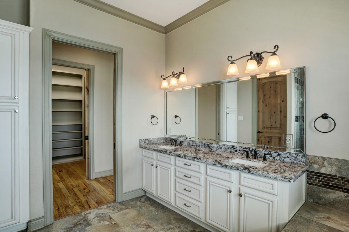 Bathroom, Dual Sink Vanities, Interior, Wood Texture Flooring
