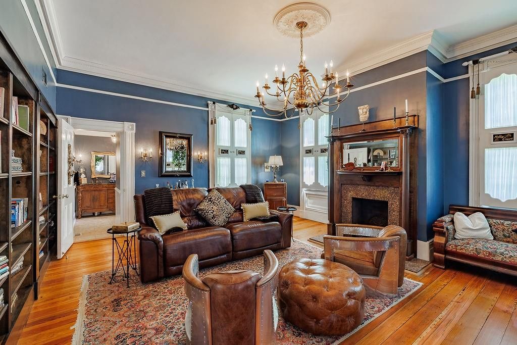Chandelier, Fireplace, Interior, Living room, Wood Texture Flooring