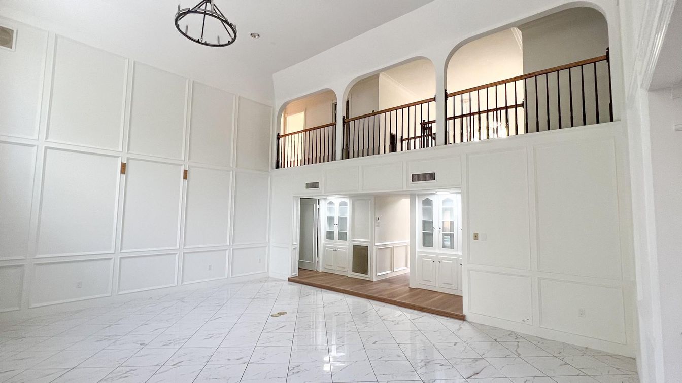 Interior, Marble, Pendant Lights, Wood Texture Flooring