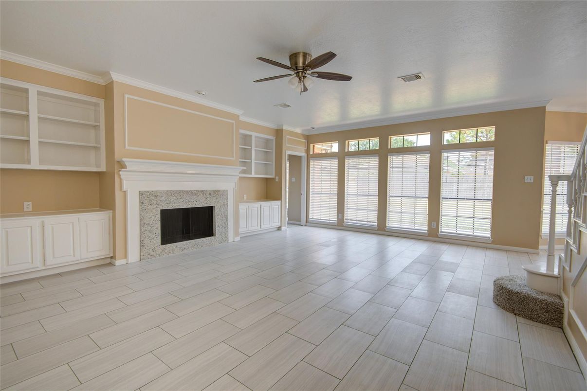 Empty room, Fireplace, Interior
