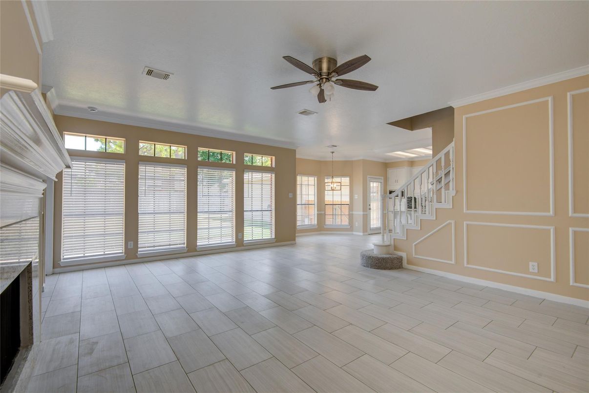 Empty room, Fireplace, Interior, Wood Texture Flooring