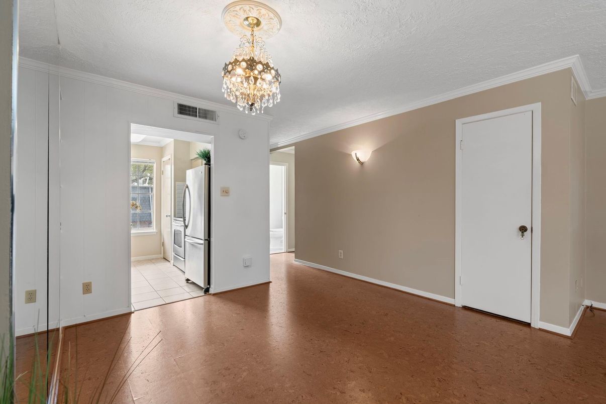Chandelier, Empty room, Interior, Wood Texture Flooring