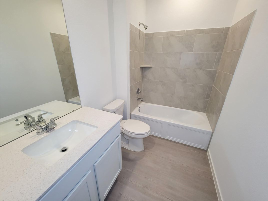 Bathroom, Dual Sink Vanities, Interior, Wood Texture Flooring