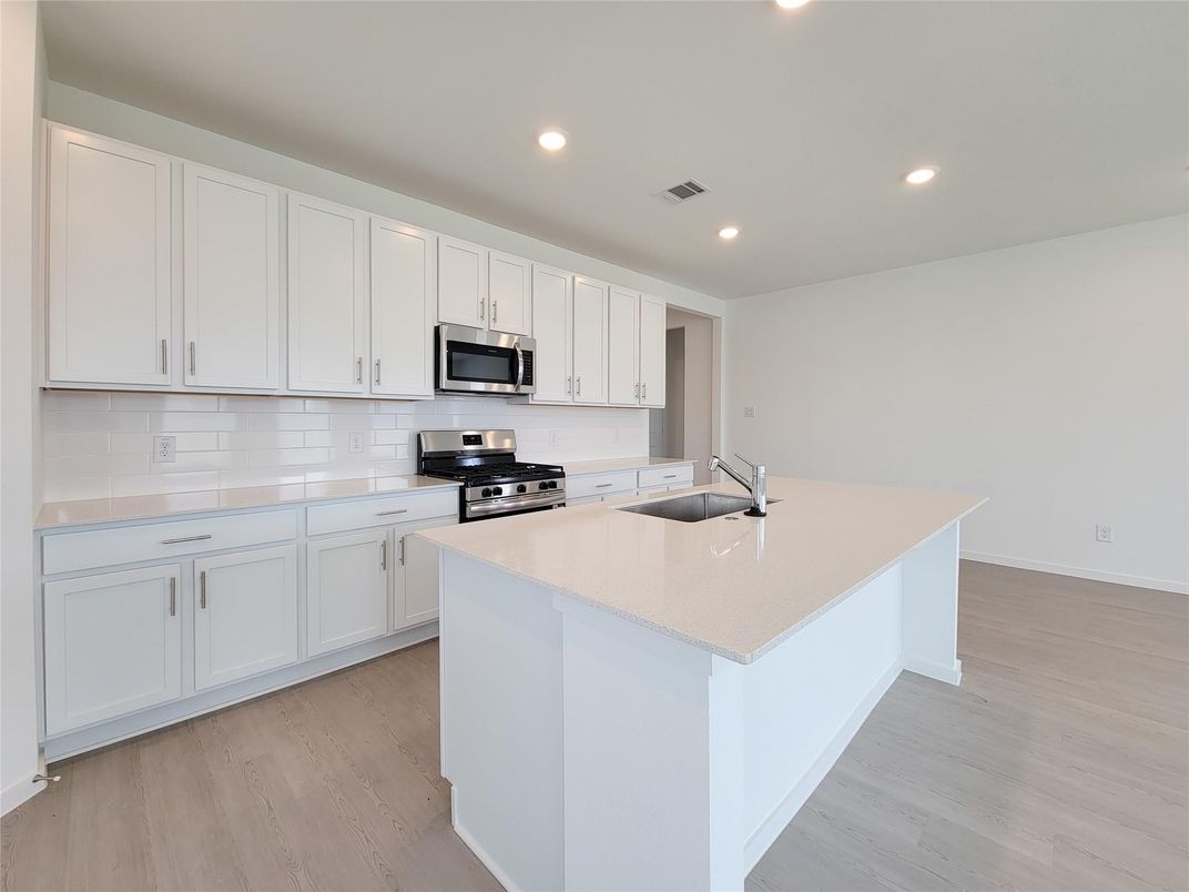 Interior, Kitchen, Recessed Lighting, Wood Texture Flooring