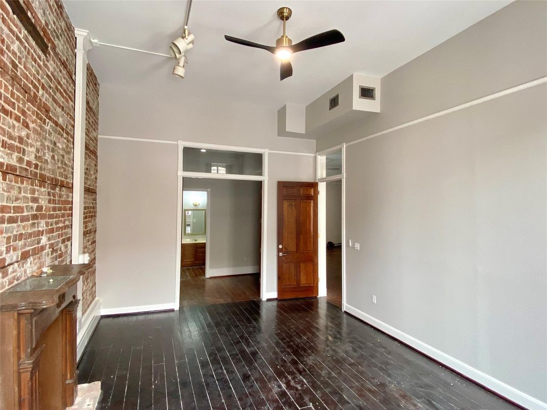 Empty room, Interior, Stone Walls, Wood Texture Flooring