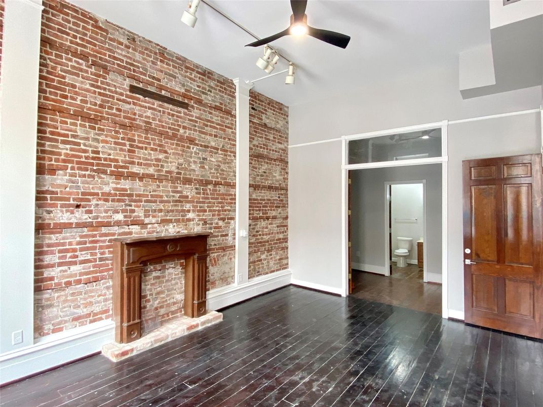 Empty room, Interior, Stone Walls, Wood Texture Flooring
