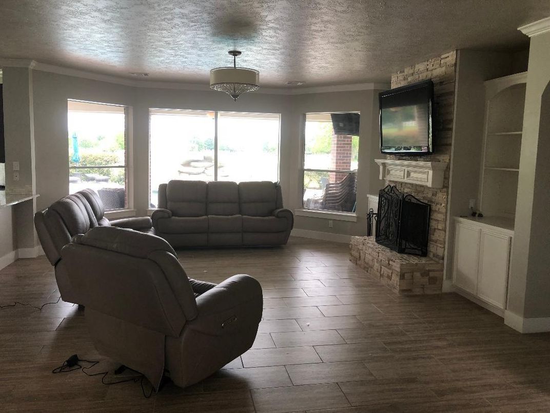 Fireplace, Interior, Wood Texture Flooring
