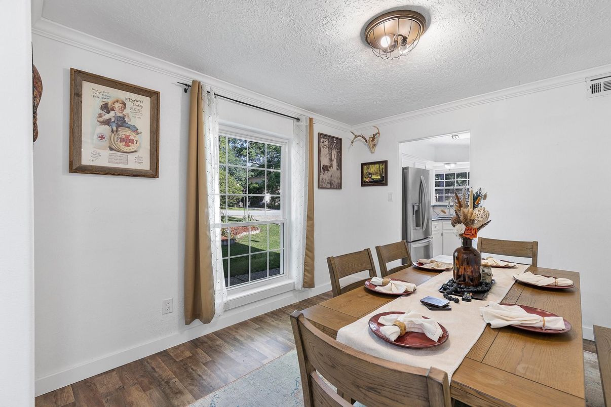Dining room, Interior, Wood Texture Flooring