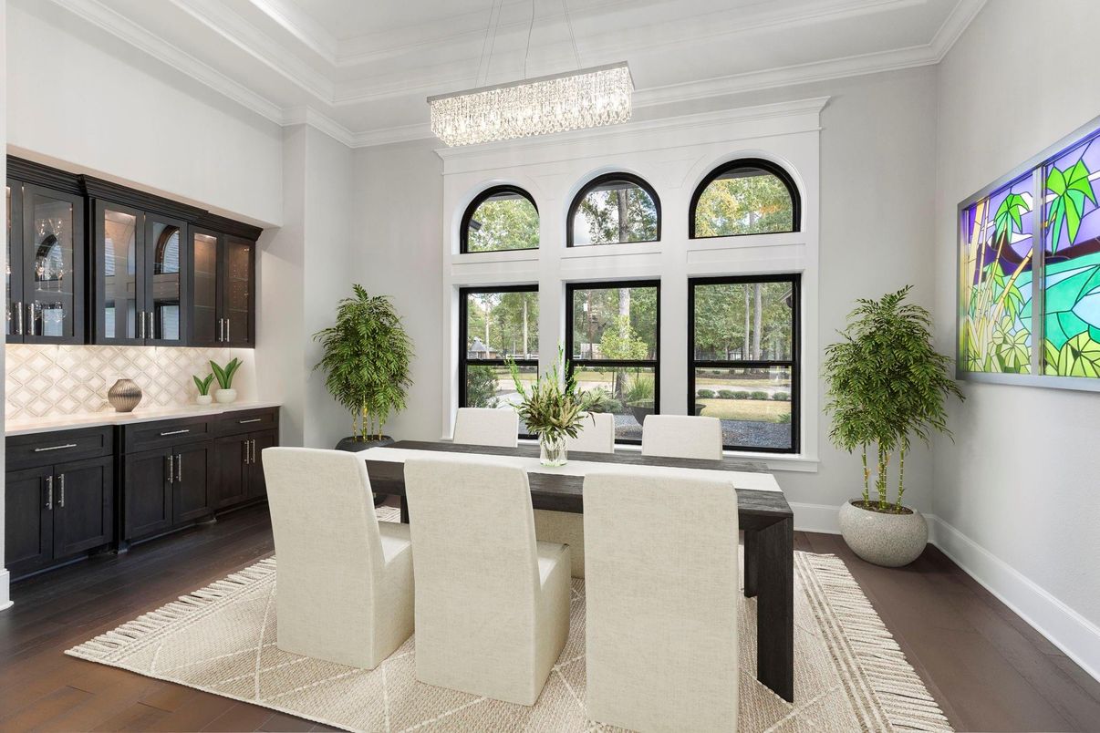 Chandelier, Dining room, Interior, Wood Texture Flooring