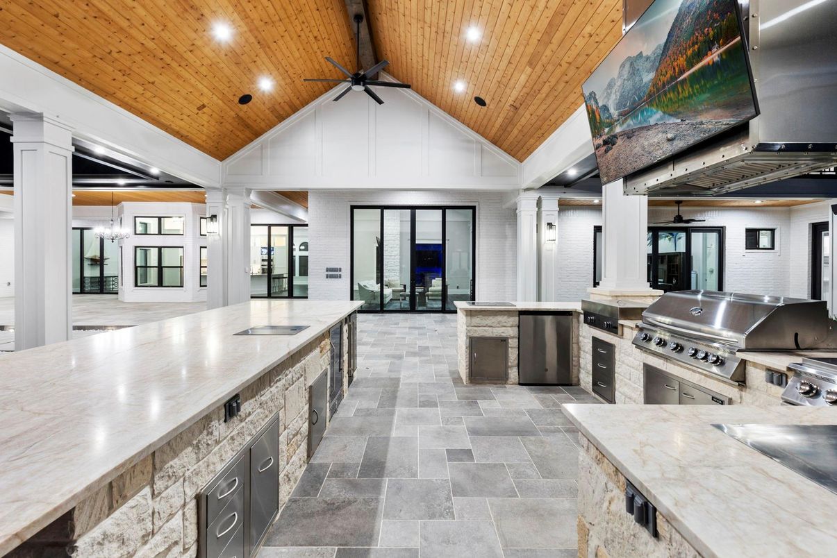 Interior, Kitchen, Recessed Lighting, Stainless Steel Appliances, Wooden Ceilings