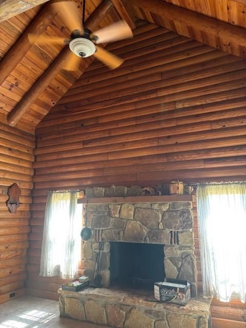 Fireplace, Interior, Wooden Beams, Wooden Ceilings, Wooden Walls