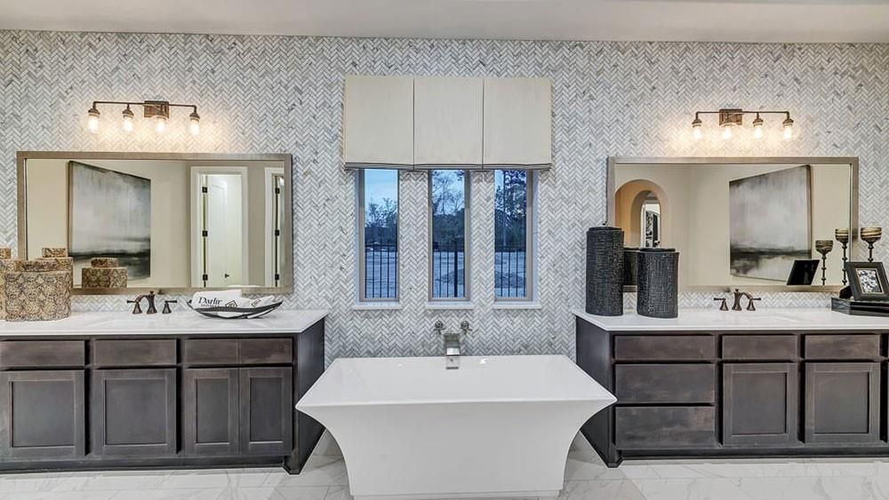 Bathroom, Dual Sink Vanities, Free Standing Baths, Interior, Marble