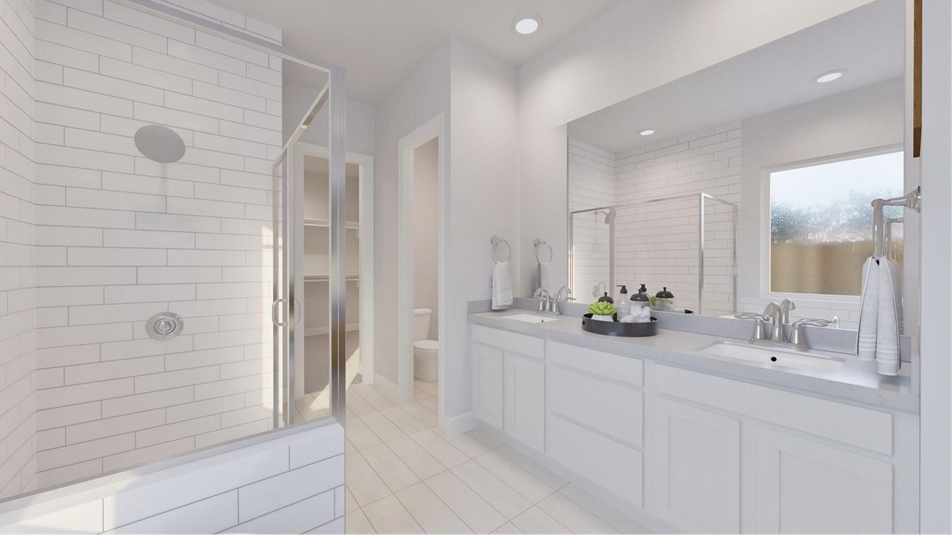 Bathroom, Dual Sink Vanities, Interior, Recessed Lighting