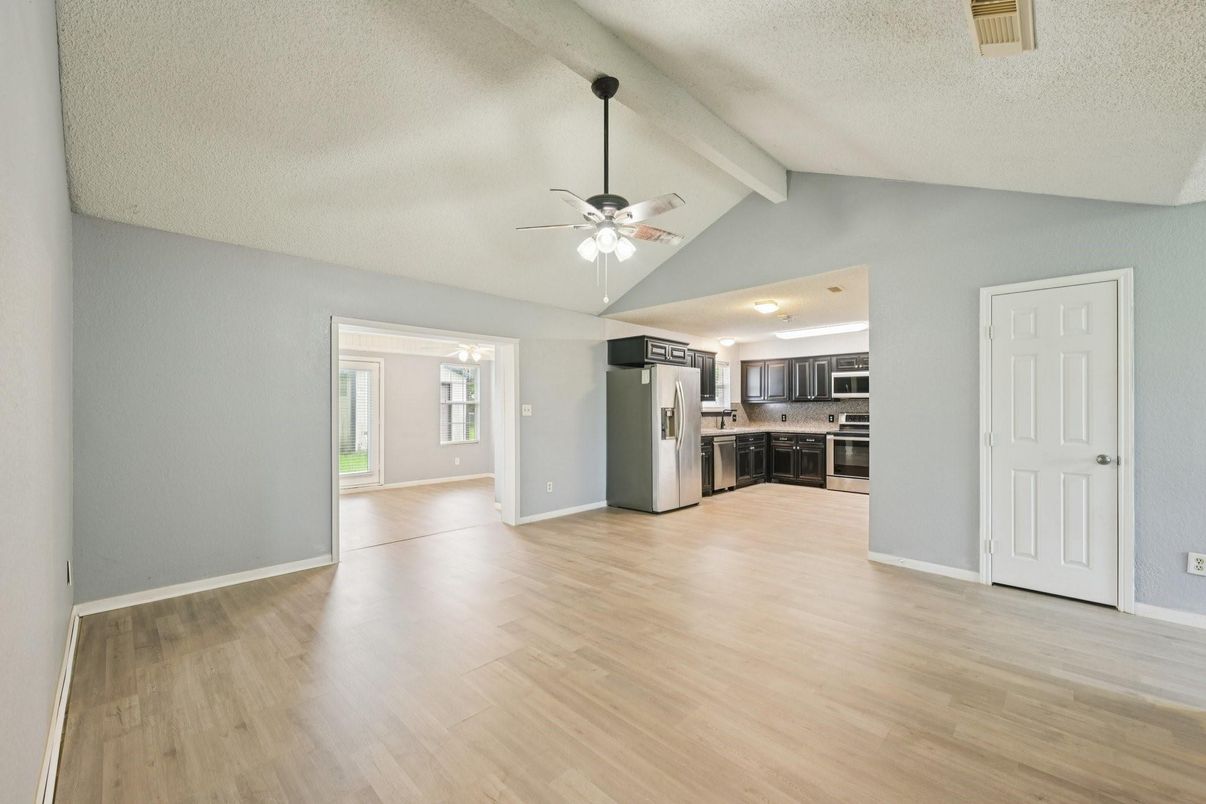 Empty room, Interior, Kitchen, Wood Texture Flooring