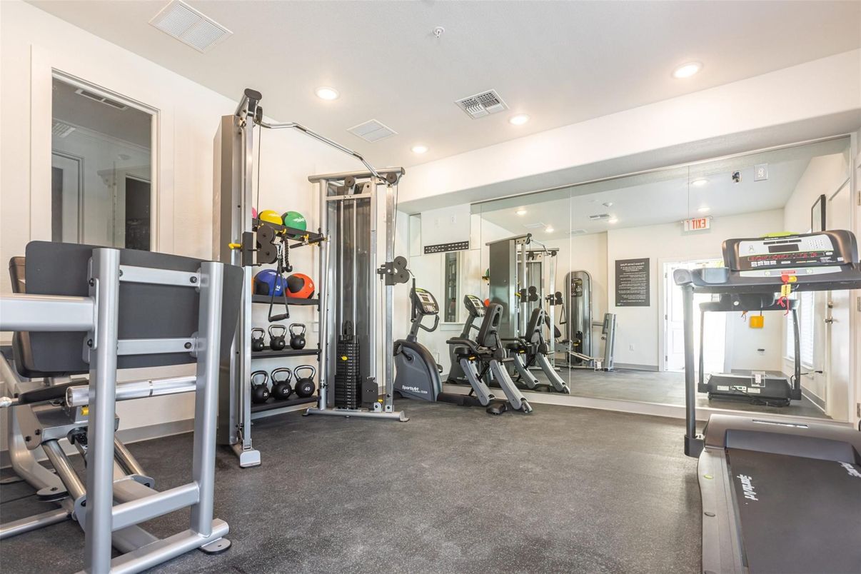 Fitness Equipment, Gym, Interior, Recessed Lighting