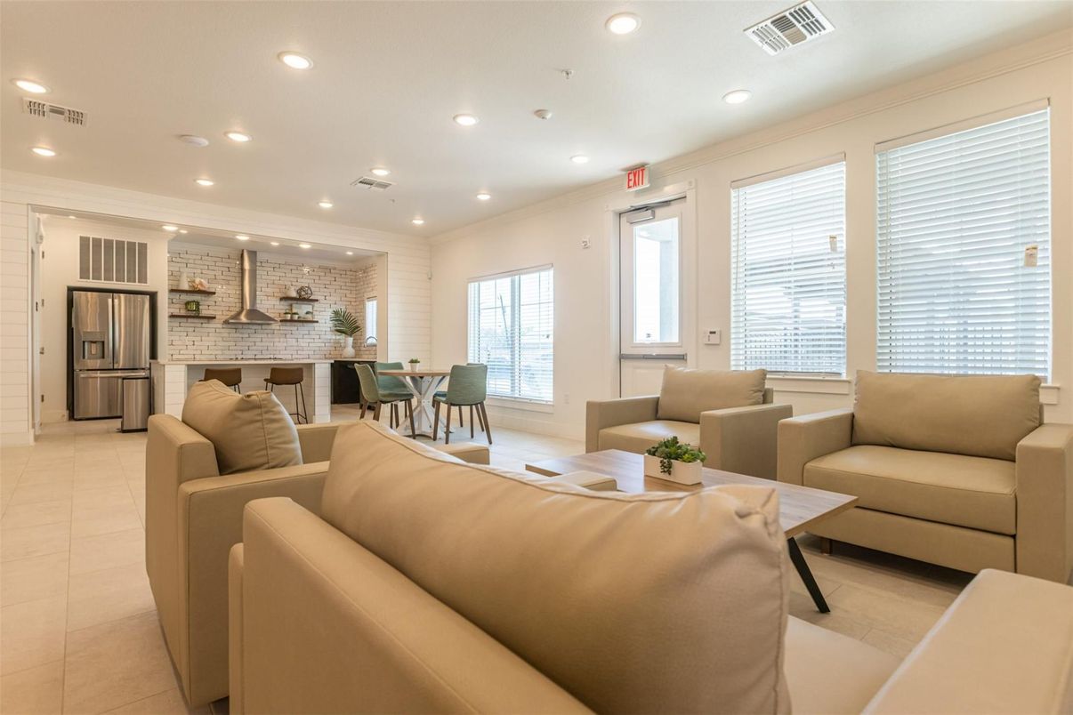 Dining room, Interior, Kitchen, Living room, Recessed Lighting, Stainless Steel Appliances, Stone Walls