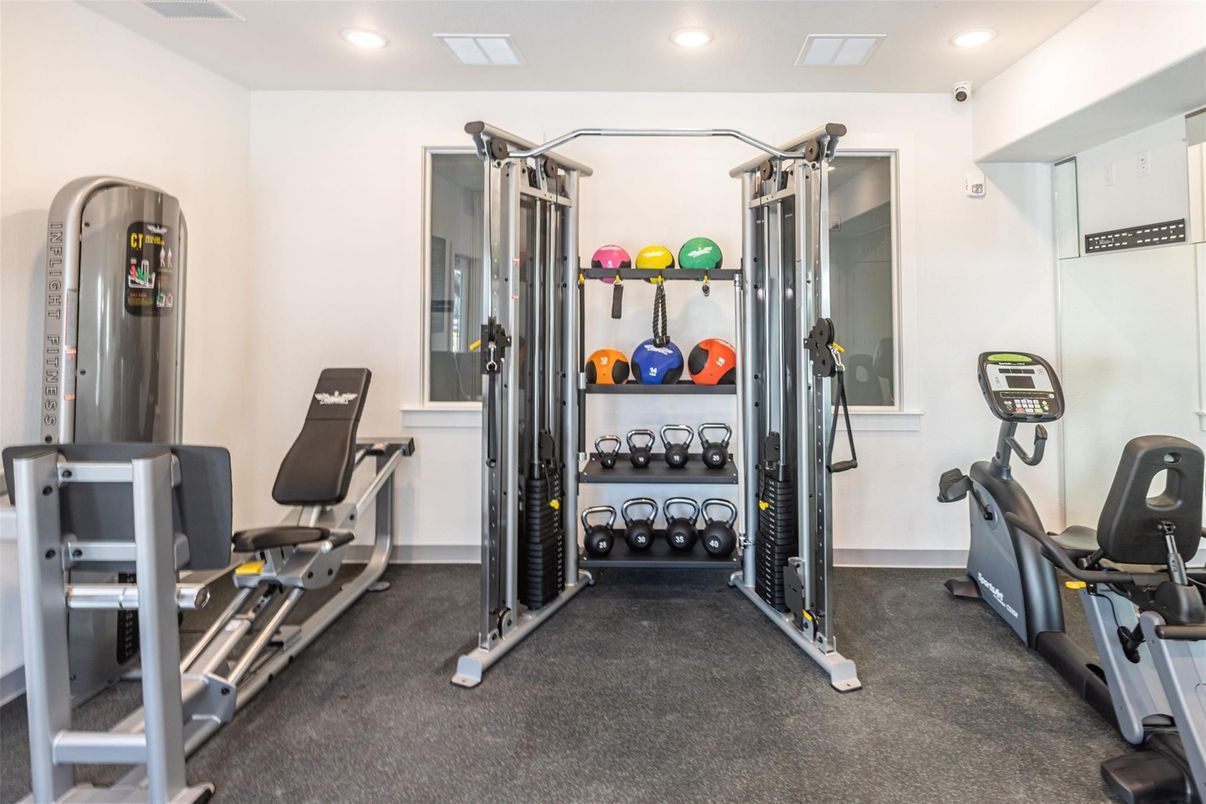 Fitness Equipment, Gym, Interior, Recessed Lighting