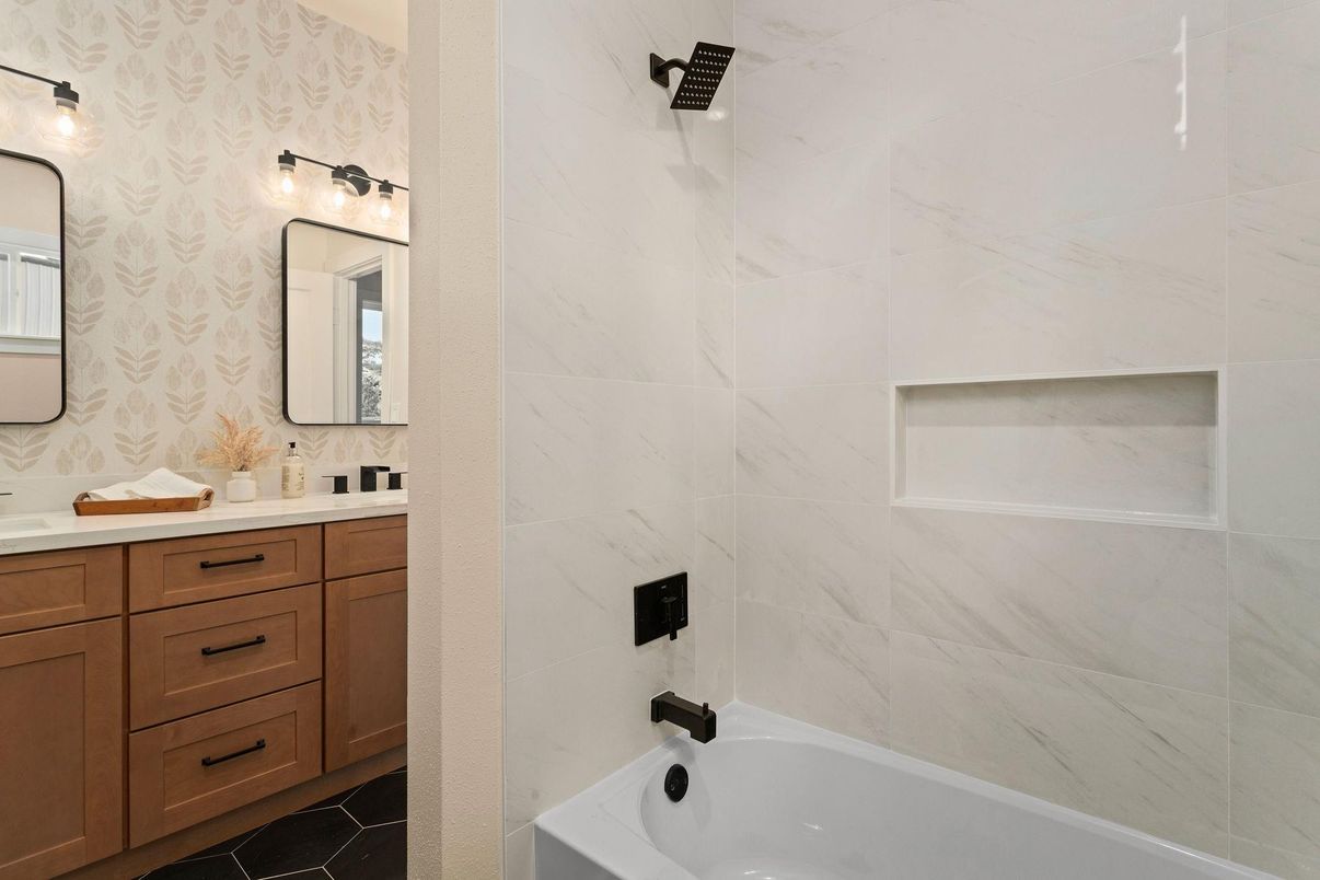 Bathroom, Dual Sink Vanities, Interior, Marble Walls