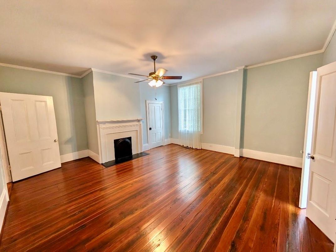 Empty room, Fireplace, Interior, Wood Texture Flooring